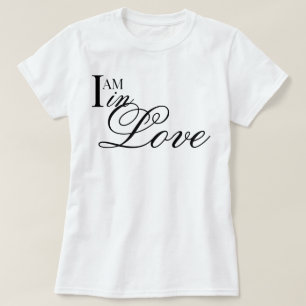 "Ich bin verliebt" schicke ästhetische Schrift Aff T-Shirt
