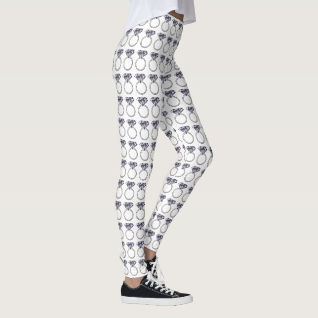 Ich bin Verlobte Diamantring-Leggings Leggings (Rechts)