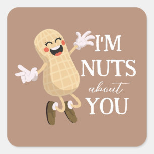 Ich bin verrückt nach dir Valentinins lustigen Lie Quadratischer Aufkleber