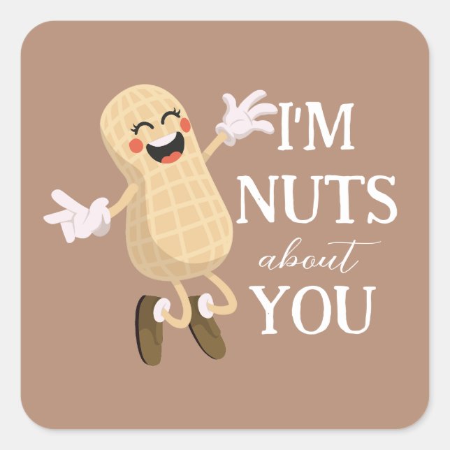 Ich bin verrückt nach dir Valentinins lustigen Lie Quadratischer Aufkleber (Vorderseite)