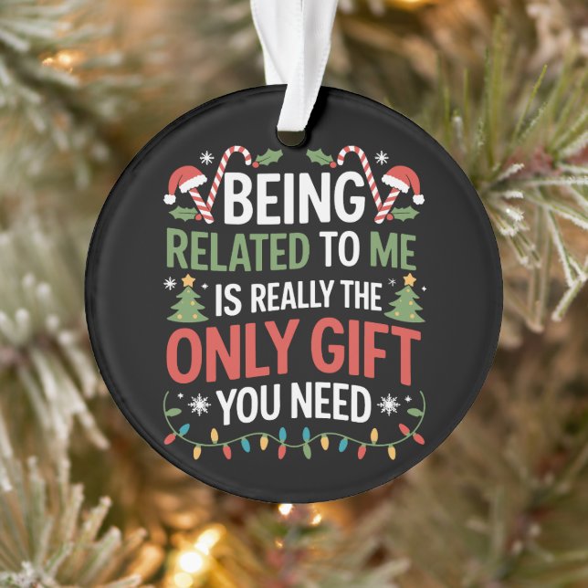 Ich bin verwandt mit lustigen Weihnachtsfamilien W Ornament (Baum)