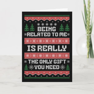 Ich bin verwandt mit mir Spaß Weihnachten Familie Karte