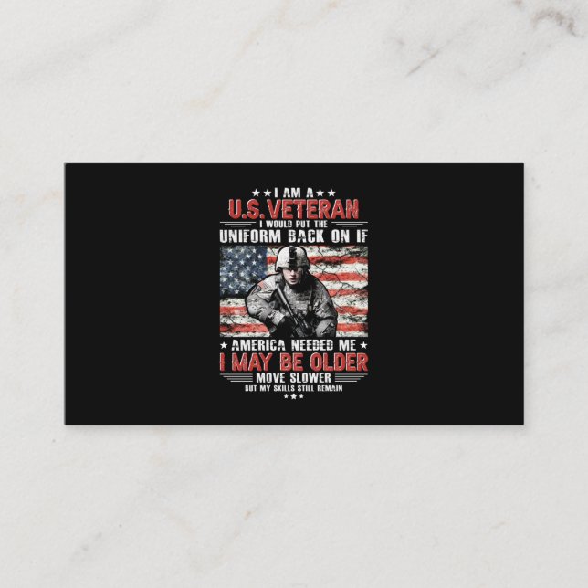 Ich bin Veteran in den USA und bin möglicherweise  Visitenkarte (Vorderseite)