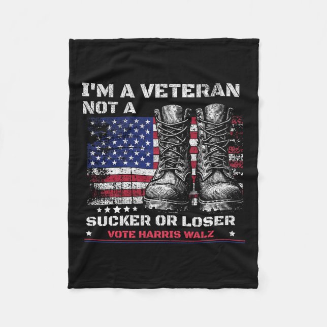 Ich bin Veteran und kein Sucker oder Loser Harris  Fleecedecke (Vorderseite)