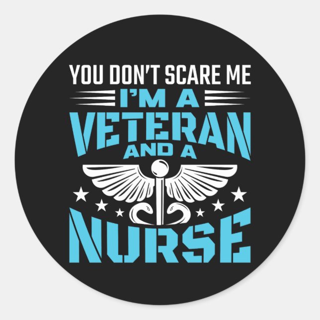Ich bin Veteran und Krankenschwester Runder Aufkleber (Vorderseite)