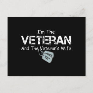 Ich bin Veteran und Veteran-Ehefrau Postkarte