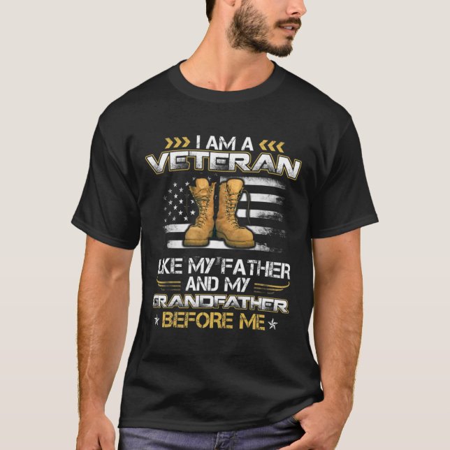Ich bin Veteran wie mein Vater und mein Großvater  T-Shirt (Vorderseite)