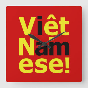 Ich bin Viborett Namese! Quadratische Wanduhr