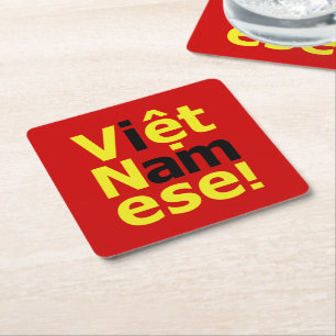 Ich bin Viborett Namese! Rechteckiger Pappuntersetzer