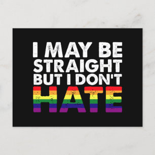 Ich bin vielleicht hetero, aber ich hasse LGBT Gay Postkarte