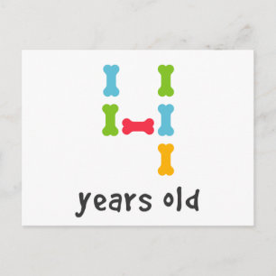 Ich bin vier Jahre alt Postkarte
