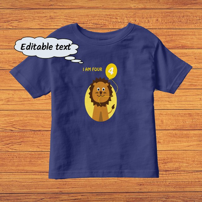 Ich bin vier Lögelballon Kleinkind T-shirt (This example is the navy blue t-shirt color option)