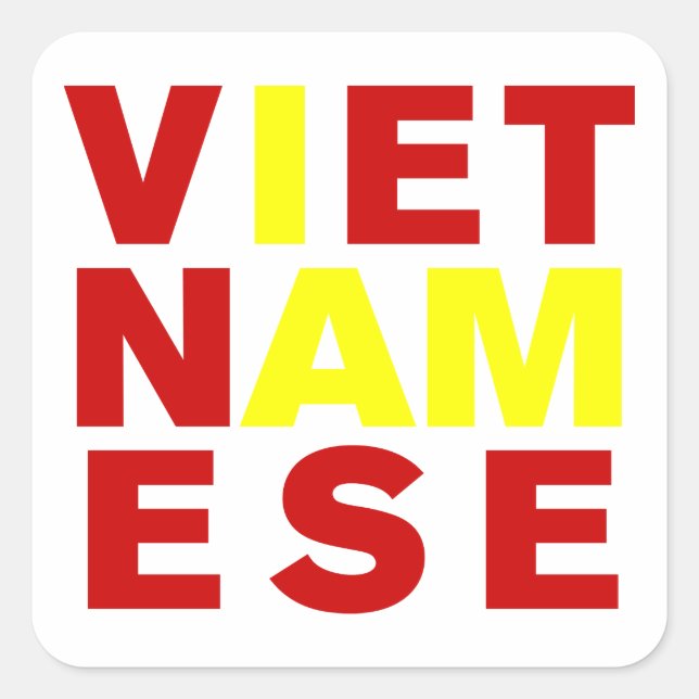 ICH BIN VIETNAMESE QUADRATISCHER AUFKLEBER (Vorderseite)