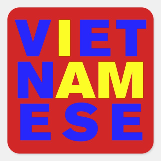 ICH BIN VIETNAMESE QUADRATISCHER AUFKLEBER (Vorderseite)