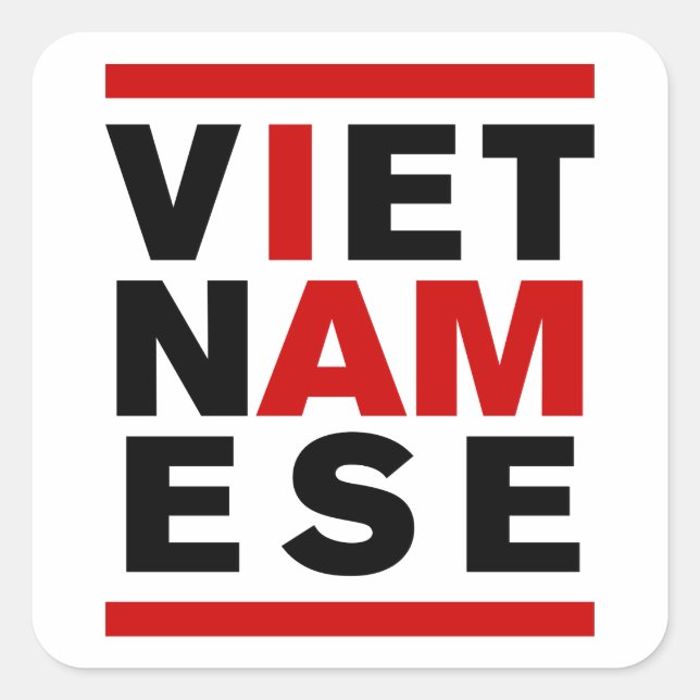 ICH BIN VIETNAMESE QUADRATISCHER AUFKLEBER (Vorderseite)
