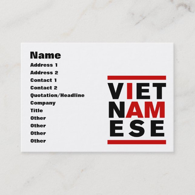 ICH BIN VIETNAMESE VISITENKARTE (Vorderseite)
