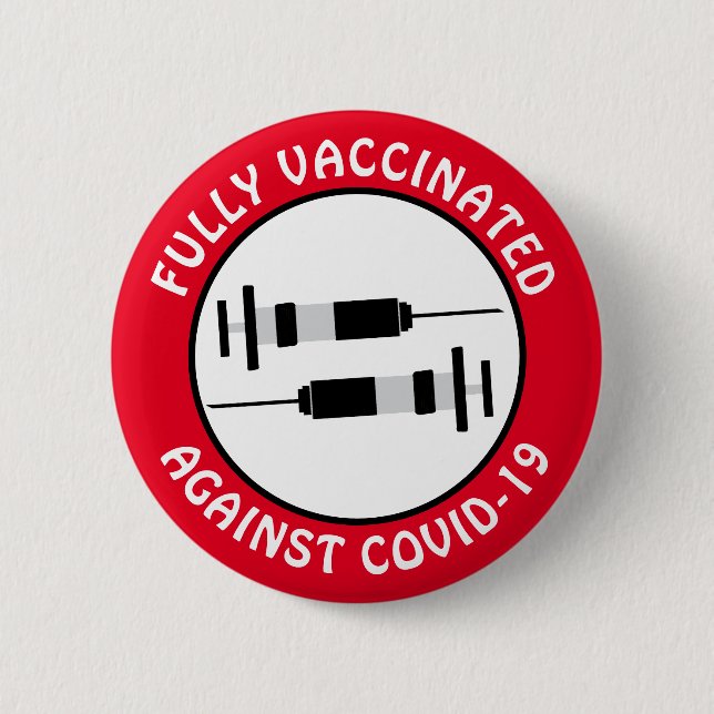 Ich bin voll gegen Covid-19 geimpft Button (Vorderseite)