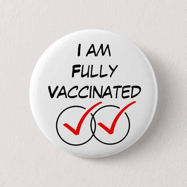 Ich bin vollständig geimpft, Covid Coronavirus Lar Button (Vorderseite)