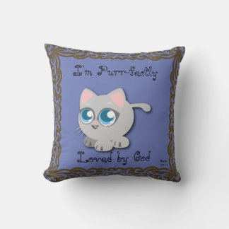 Ich bin von Gott Kitty Pillow geriebt Kissen