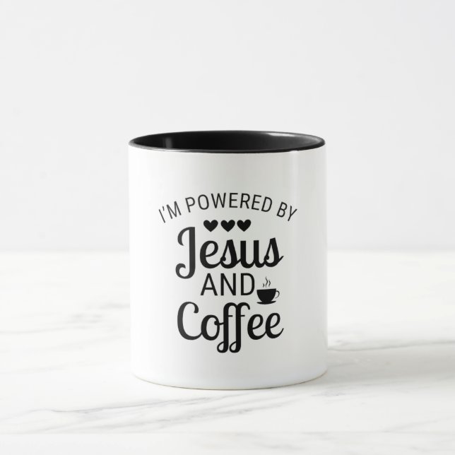 Ich bin von Jesus und Coffee Combo-Tasse angetrieb Tasse (Zentrum)