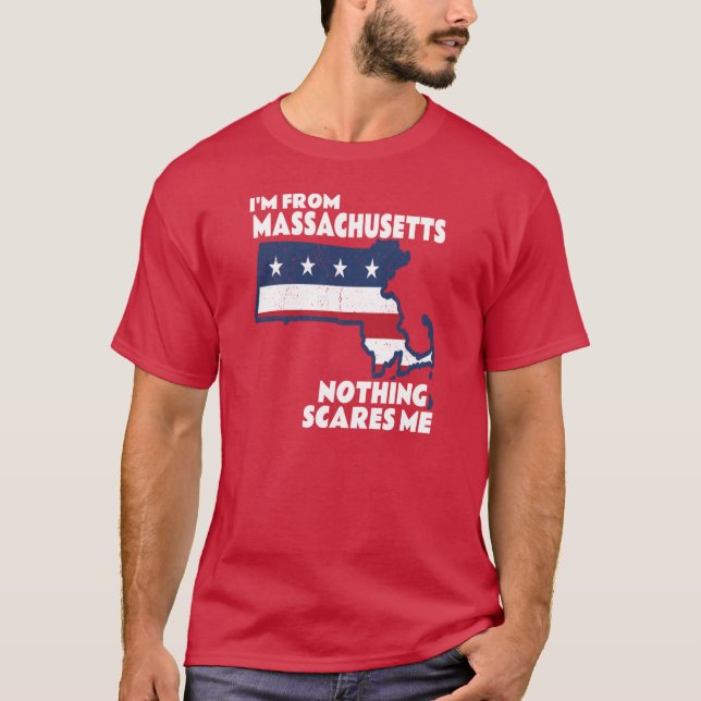 Ich bin von Massachusetts Staat MA Nichts betroffe T-Shirt (Vorderseite)