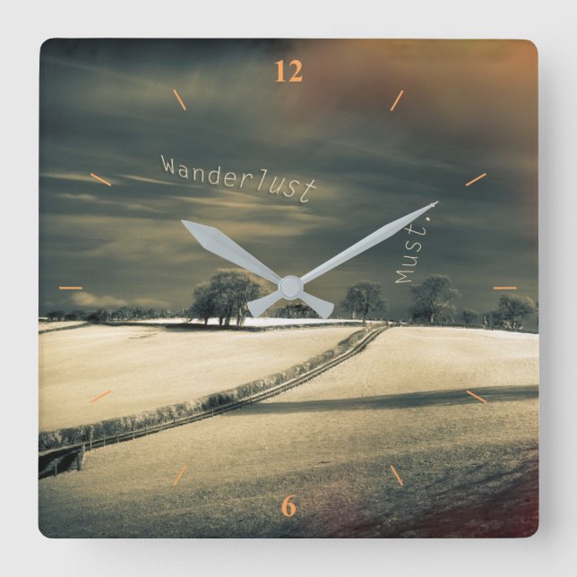 Ich bin Wander Beursache. Quadratische Wanduhr (Vorderseite)