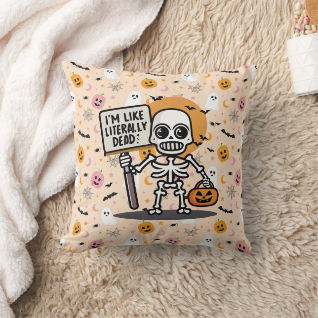 Ich bin wie buchstäblich tot Spooktacular Fun Hall Kissen (Decke)