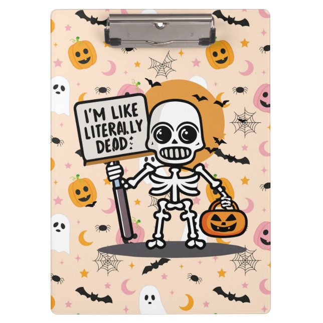 Ich bin wie buchstäblich tot Spooktacular Fun Hall Klemmbrett (Vorderseite)