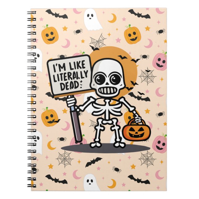 Ich bin wie buchstäblich tot Spooktacular Fun Hall Notizblock (Vorderseite)