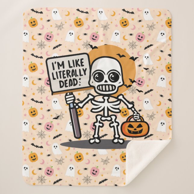 Ich bin wie buchstäblich tot Spooktacular Fun Hall Sherpadecke (Vorderseite)