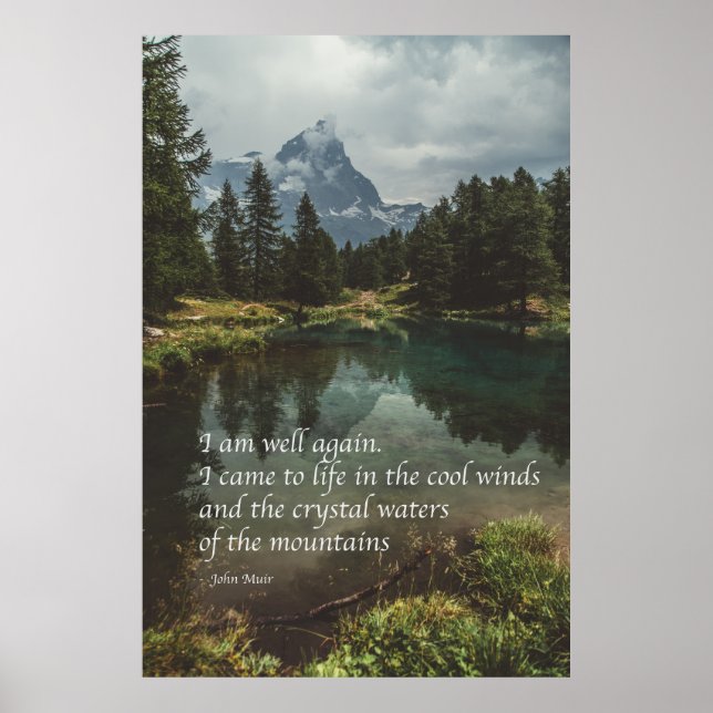 "Ich bin wieder gesund" J Muir Nature Achtsamkeit  Poster (Vorne)
