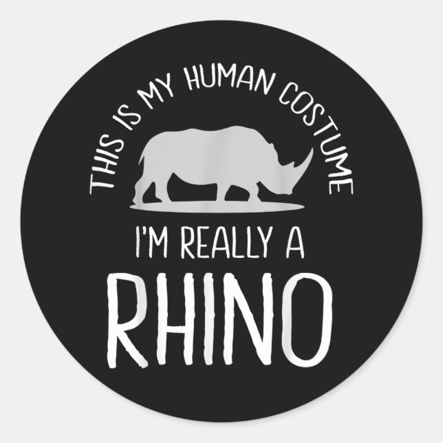 Ich bin wirklich ein Rhino Horn Graphic Funny Anim Runder Aufkleber (Vorderseite)