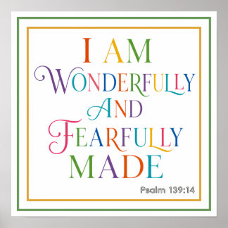 Ich bin wunderbar gemacht und furchtbar Psalm 139, Poster