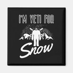 Ich bin Yeti für Schneeski für eine weibliche Skif Magnet