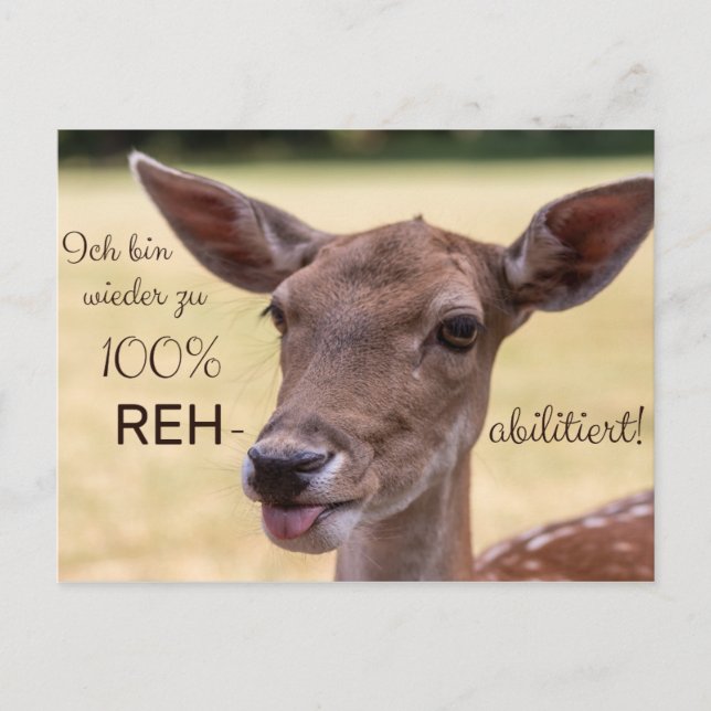 Ich bin zu 100% REH-abilitiert! Postkarte (Vorderseite)