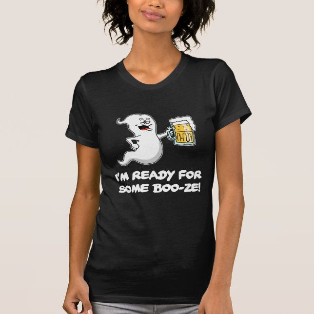 Ich bin zu etwas Schnaps-lustigem Halloween-Geist T-Shirt (Vorderseite)