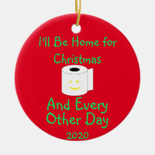 Ich bin zu Weihnachten Zuhause Keramik Ornament
