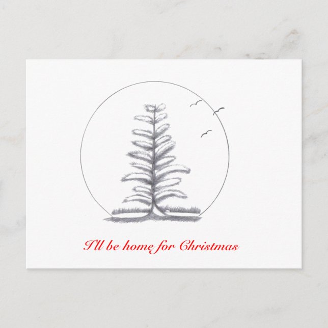 Ich bin zu Weihnachten Zuhause...Postcard (Vorderseite)