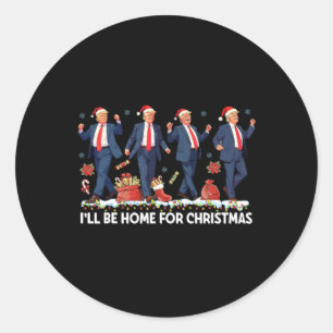 Ich bin Zuhause für Weihnachten Funny Trump Santa  Runder Aufkleber