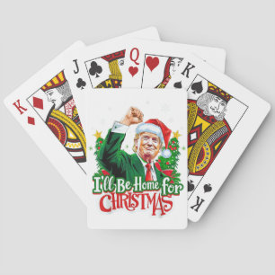 Ich bin Zuhause für Weihnachten Funny Trump Santa Spielkarten