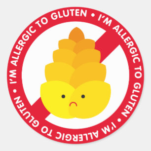 Ich bin zum Gluten allergisch! Runder Aufkleber