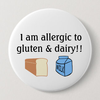 Ich bin zum Gluten und zur Molkerei allergisch Button