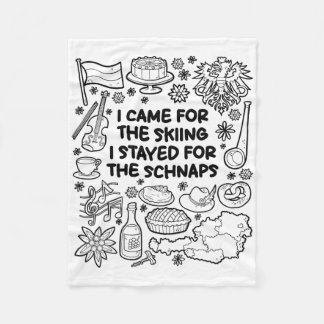Ich bin zum Skifahren gekommen Fleecedecke