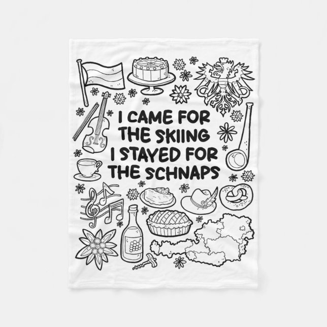 Ich bin zum Skifahren gekommen Fleecedecke (Vorderseite)
