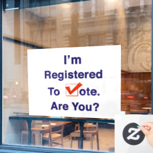 Ich bin zur Abstimmung 2026 registriert Fensteraufkleber