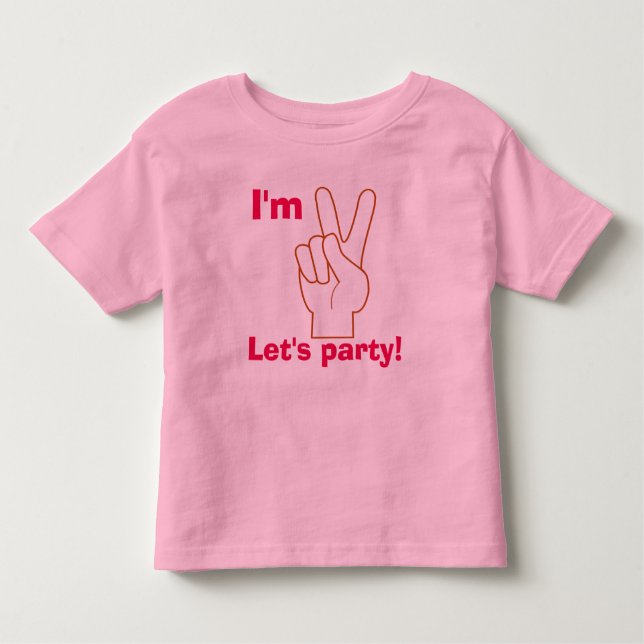 Ich bin zwei Party - Kleinkind T - Shirt (Vorderseite)