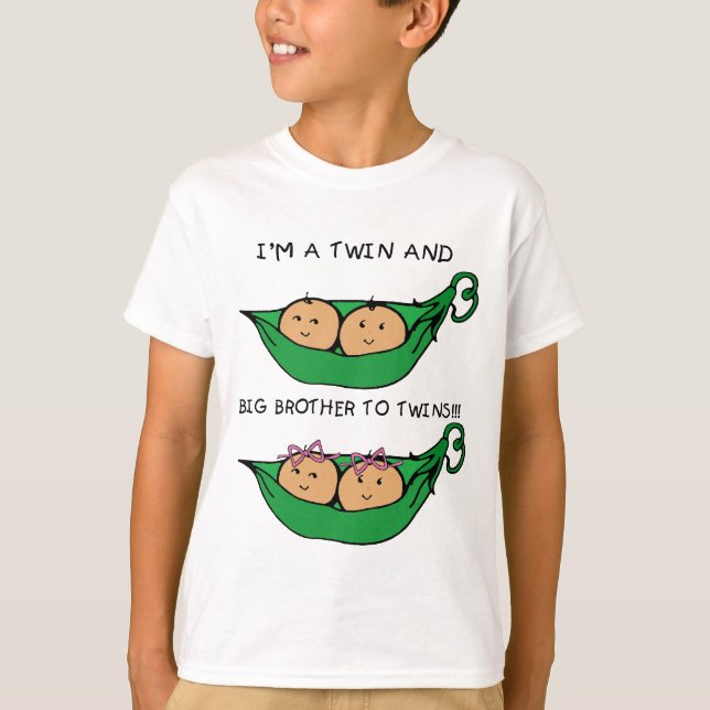 Ich bin Zwillinge und großer Bruder zu den T-Shirt (Vorderseite)
