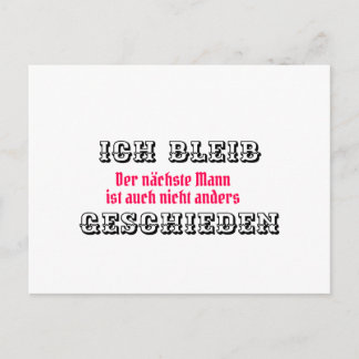 Ich bleib geschieden postkarte