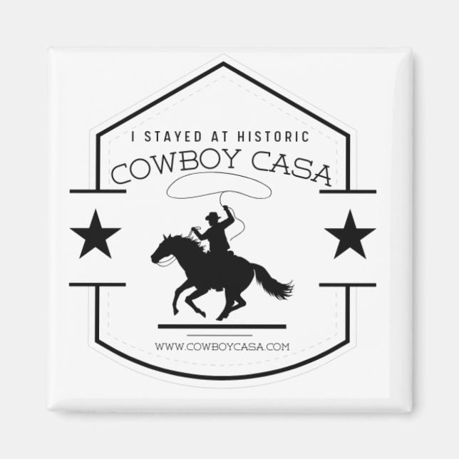 Ich bleibe am Cowboy Casa Logo Magnet (Vorne)