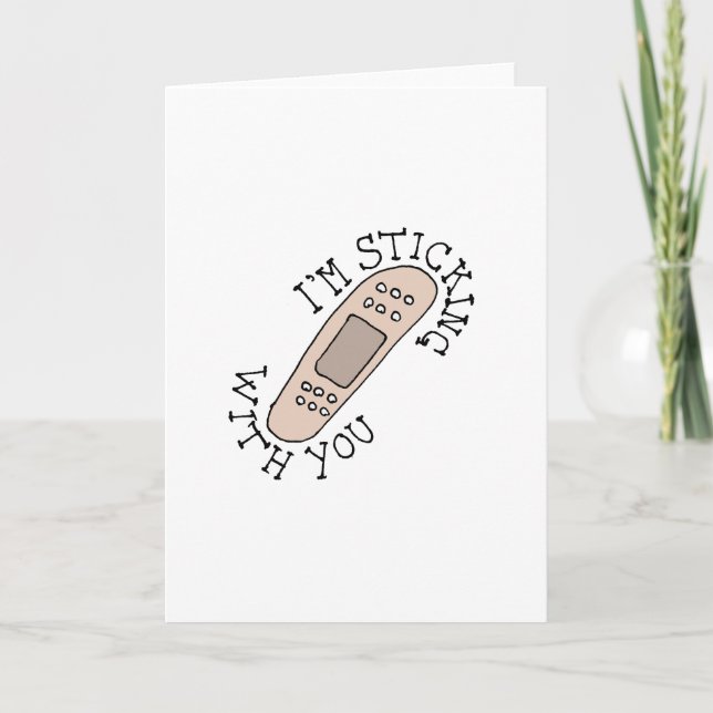 "Ich bleibe bei dir" Bandhilfe Valentines Karte (Vorderseite)